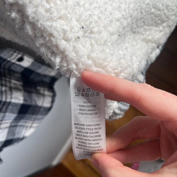 Telluride 100% Cotton Fleece Lined Flannel Button Up Jacket Mens Sz XL BLK/WHITE - Picture 4 of 13